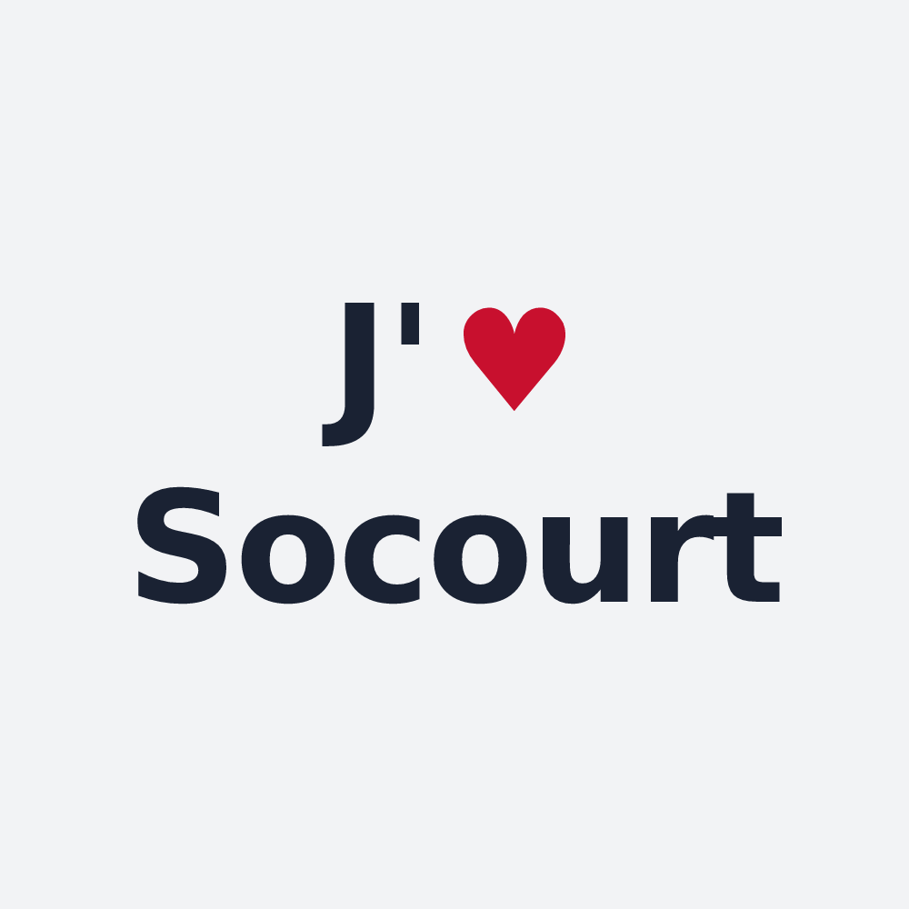 Poster personnalisé Socourt — design J'aime Socourt