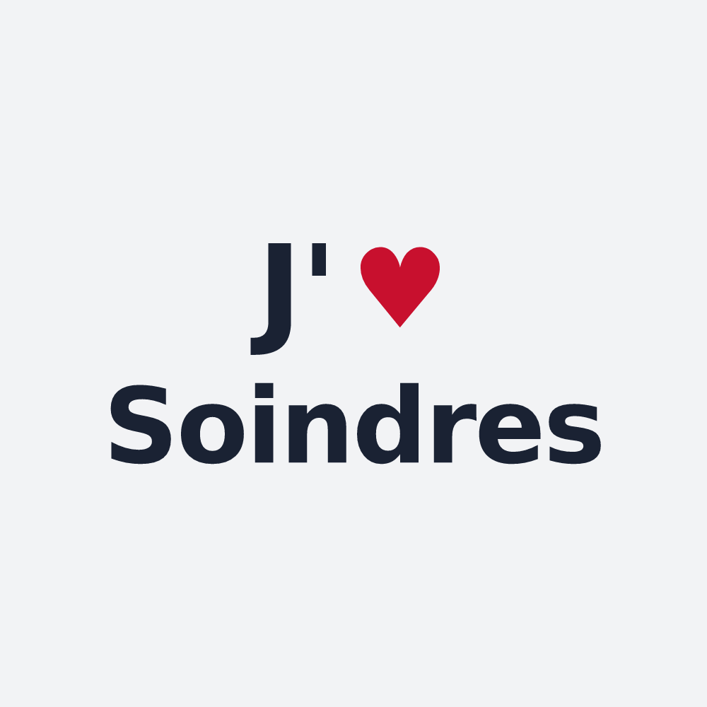 Poster personnalisé Soindres — design J'aime Soindres