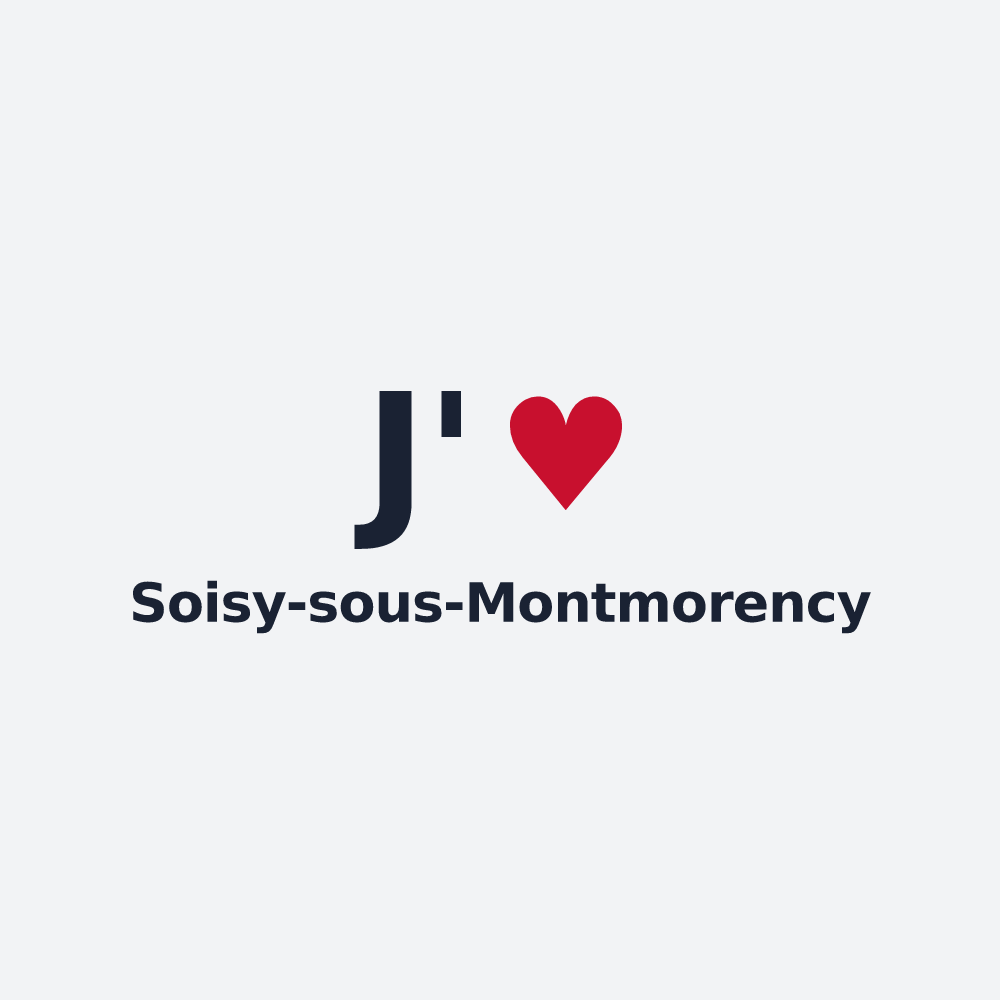 Poster personnalisé Soisy-sous-Montmorency — design J'aime Soisy-sous-Montmorency