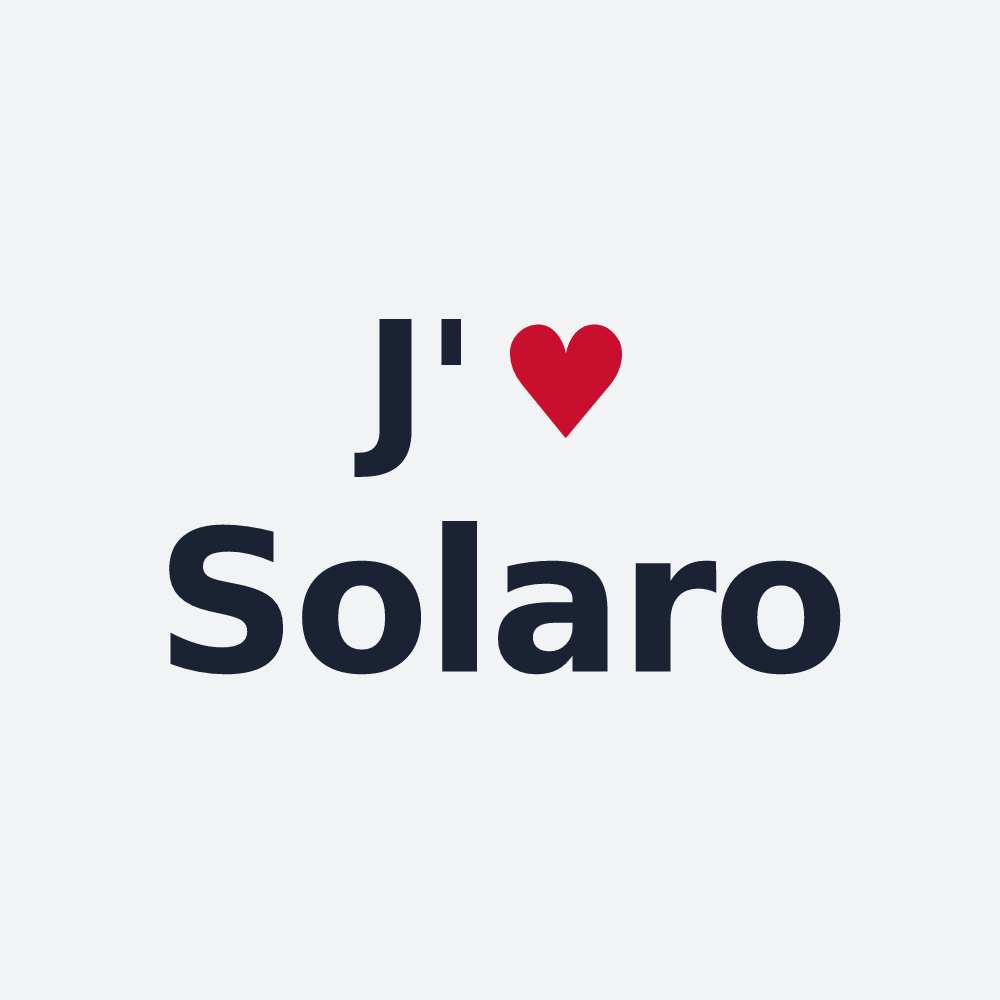 Poster personnalisé Solaro — design « J'aime Solaro » imprimé sur le poster