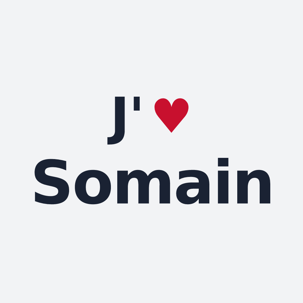 Poster personnalisé Somain — design « J'aime Somain » imprimé sur le poster