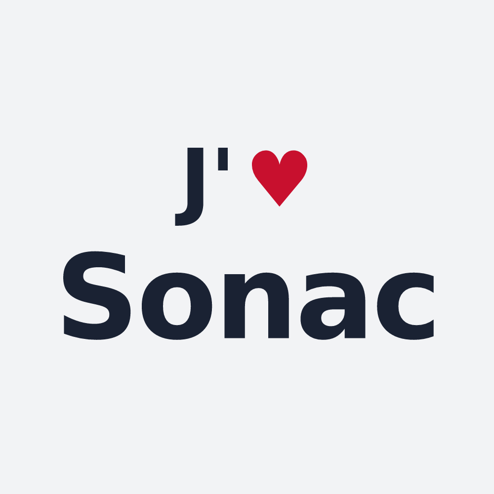 Poster personnalisé Sonac — design J'aime Sonac