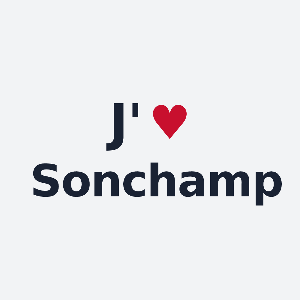 Poster personnalisé Sonchamp — design J'aime Sonchamp
