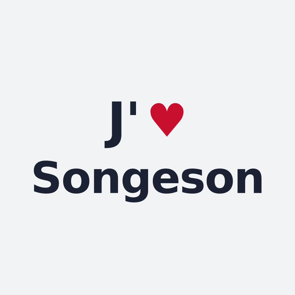 Poster personnalisé Songeson — design « J'aime Songeson » imprimé sur le poster