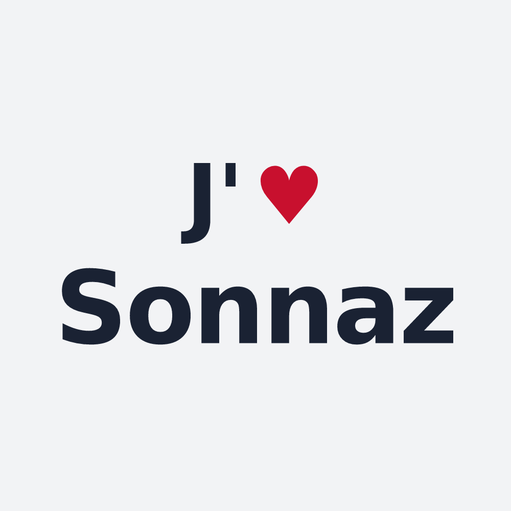 Poster personnalisé Sonnaz — design « J'aime Sonnaz » imprimé sur le poster