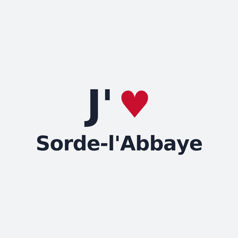 Poster personnalisé Sorde-l'Abbaye — design J'aime Sorde-l'Abbaye