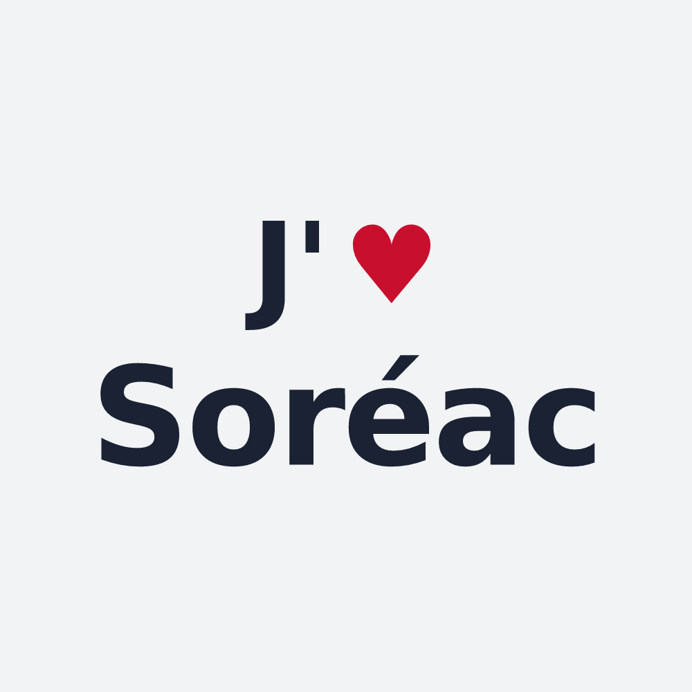 Poster personnalisé Soréac — design « J'aime Soréac » imprimé sur le poster