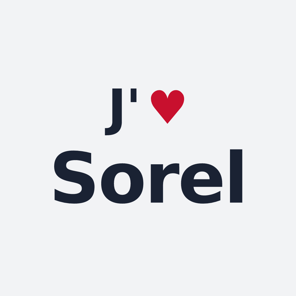 Poster personnalisé Sorel — design « J'aime Sorel » imprimé sur le poster