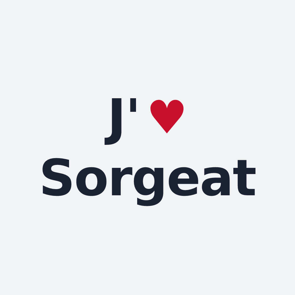 Poster personnalisé Sorgeat — design J'aime Sorgeat