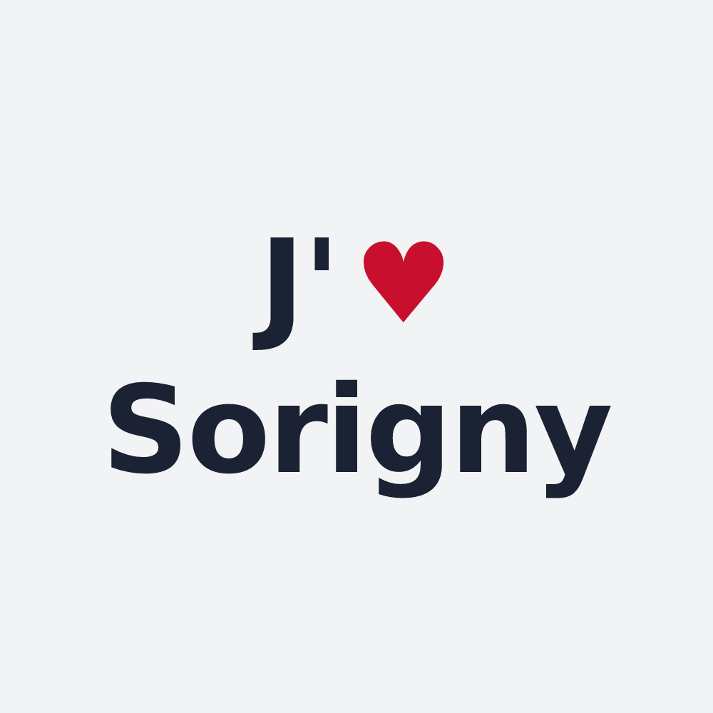 Poster personnalisé Sorigny — design J'aime Sorigny