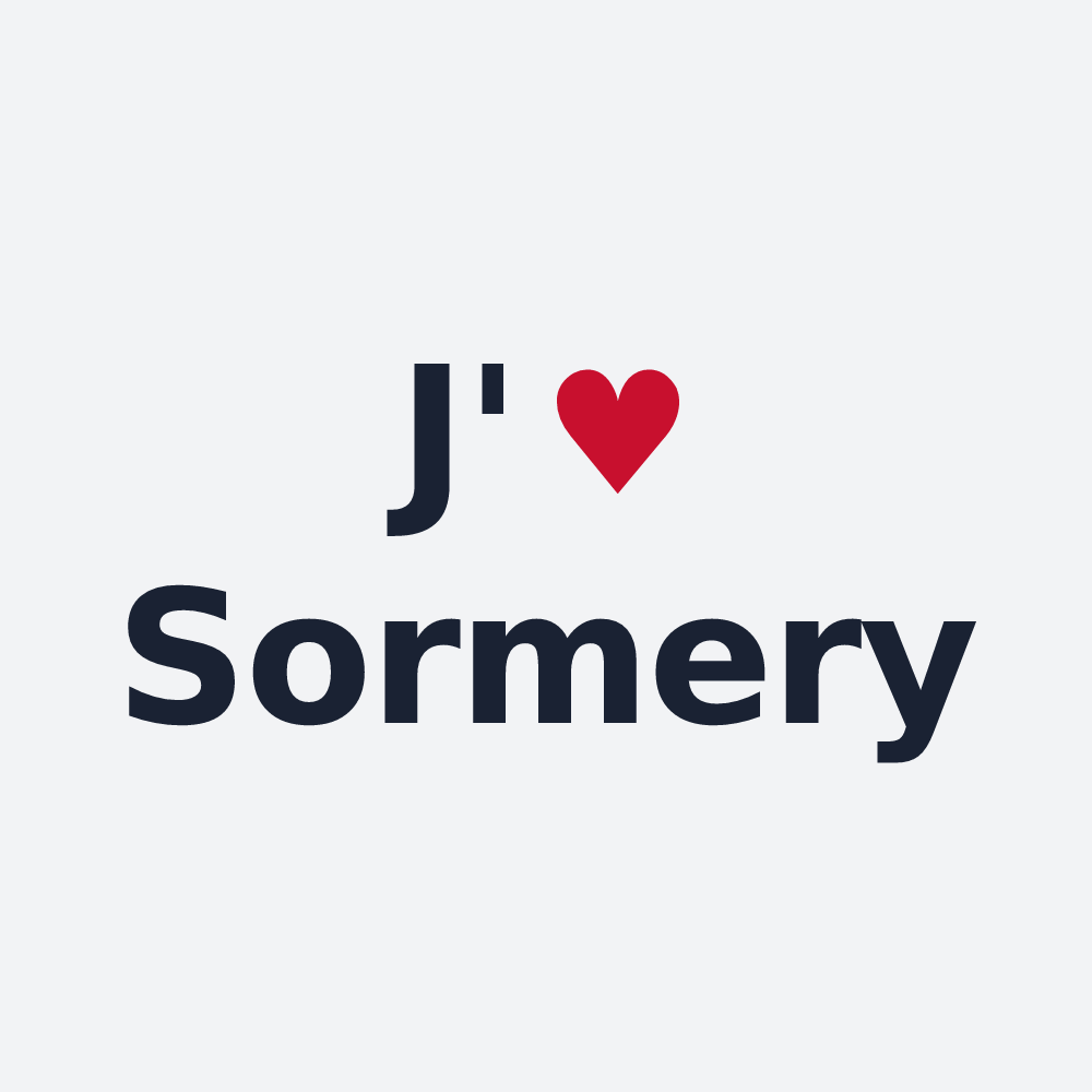 Poster personnalisé Sormery — design « J'aime Sormery » imprimé sur le poster
