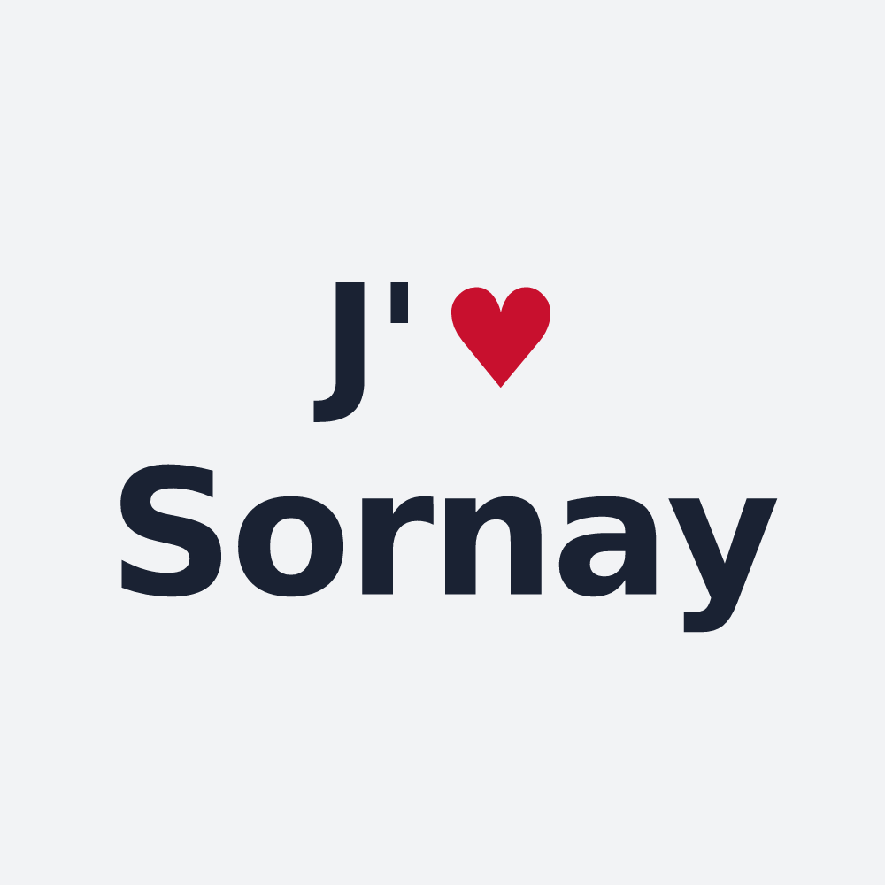 Poster personnalisé Sornay — design « J'aime Sornay » imprimé sur le poster
