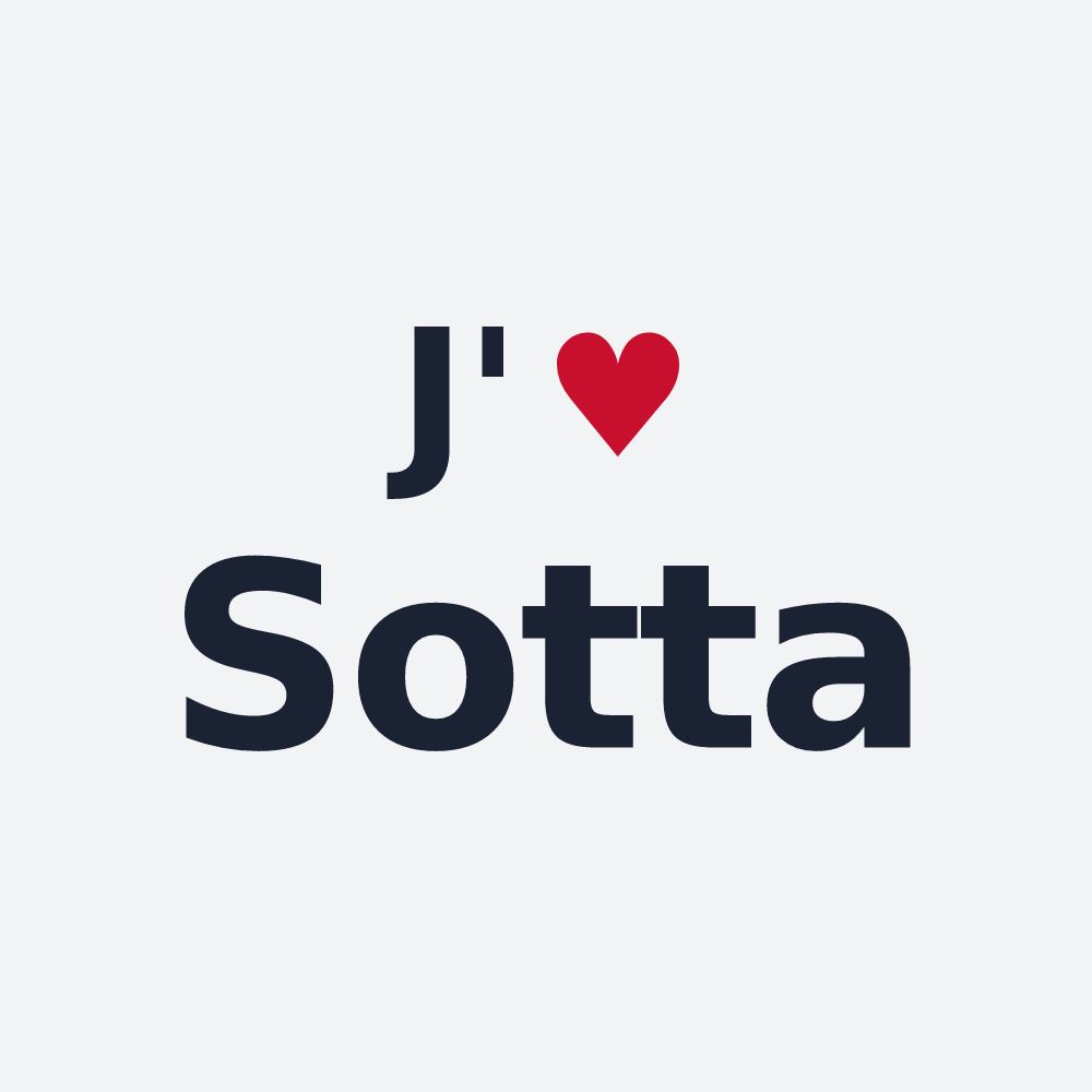 Poster personnalisé Sotta — design « J'aime Sotta » imprimé sur le poster