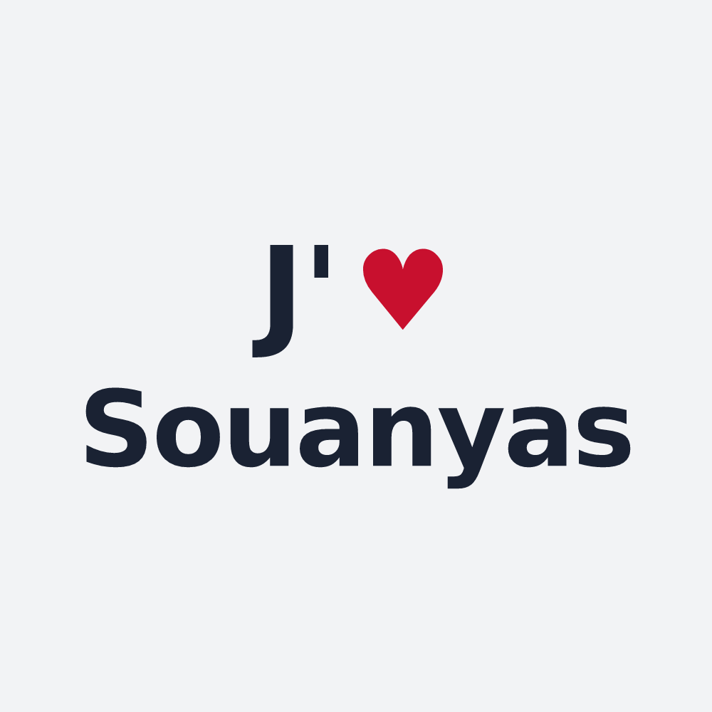 Poster personnalisé Souanyas — design J'aime Souanyas