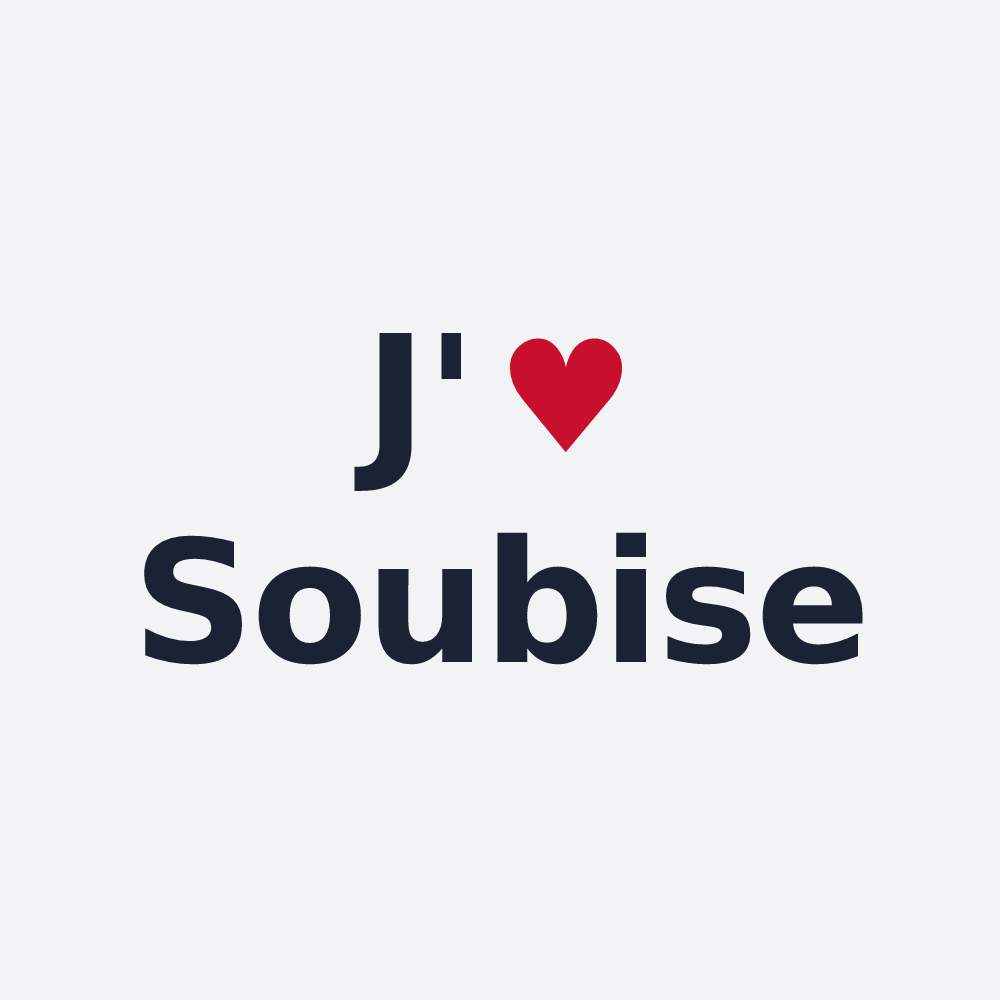 Poster personnalisé Soubise — design « J'aime Soubise » imprimé sur le poster