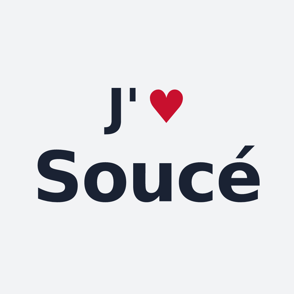 Poster personnalisé Soucé — design « J'aime Soucé » imprimé sur le poster