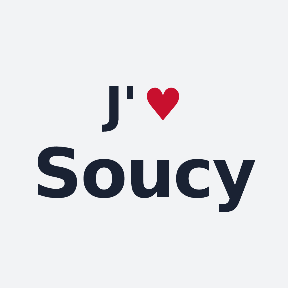 Poster personnalisé Soucy — design « J'aime Soucy » imprimé sur le poster