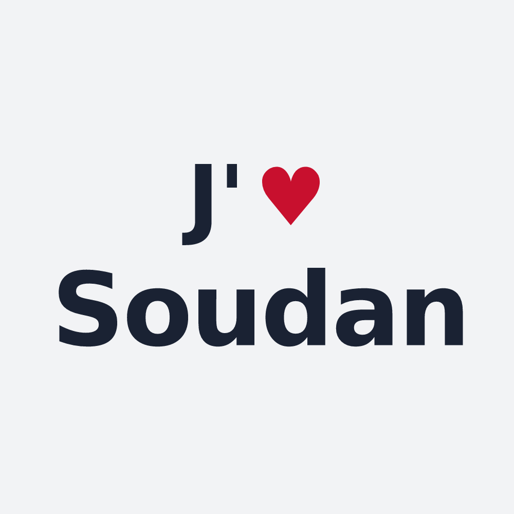Poster personnalisé Soudan — design « J'aime Soudan » imprimé sur le poster
