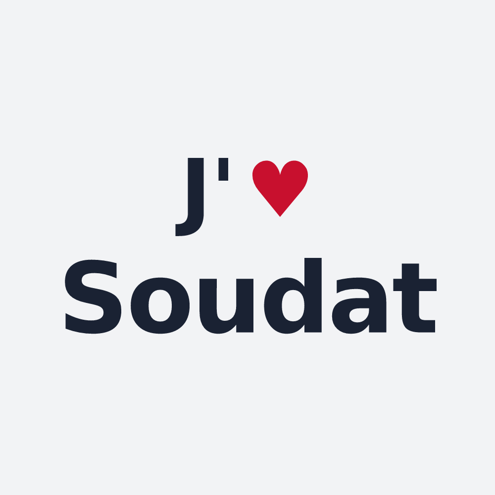Poster personnalisé Soudat — design « J'aime Soudat » imprimé sur le poster