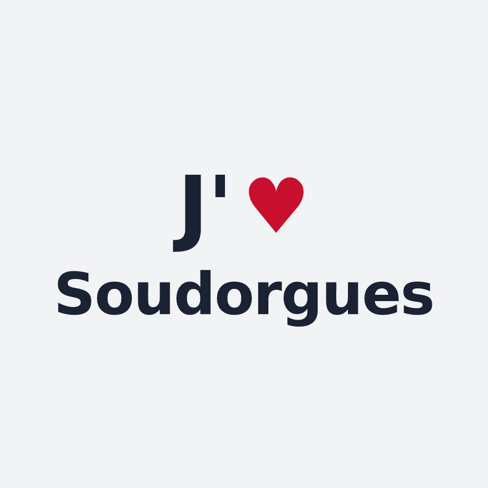 Poster personnalisé Soudorgues — design « J'aime Soudorgues » imprimé sur le poster