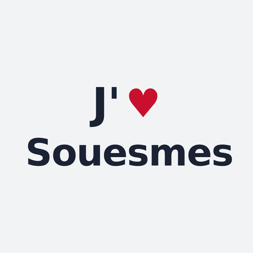 Poster personnalisé Souesmes — design « J'aime Souesmes » imprimé sur le poster