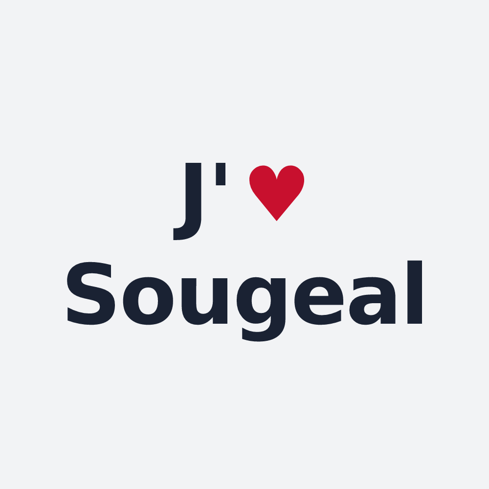 Poster personnalisé Sougeal — design « J'aime Sougeal » imprimé sur le poster
