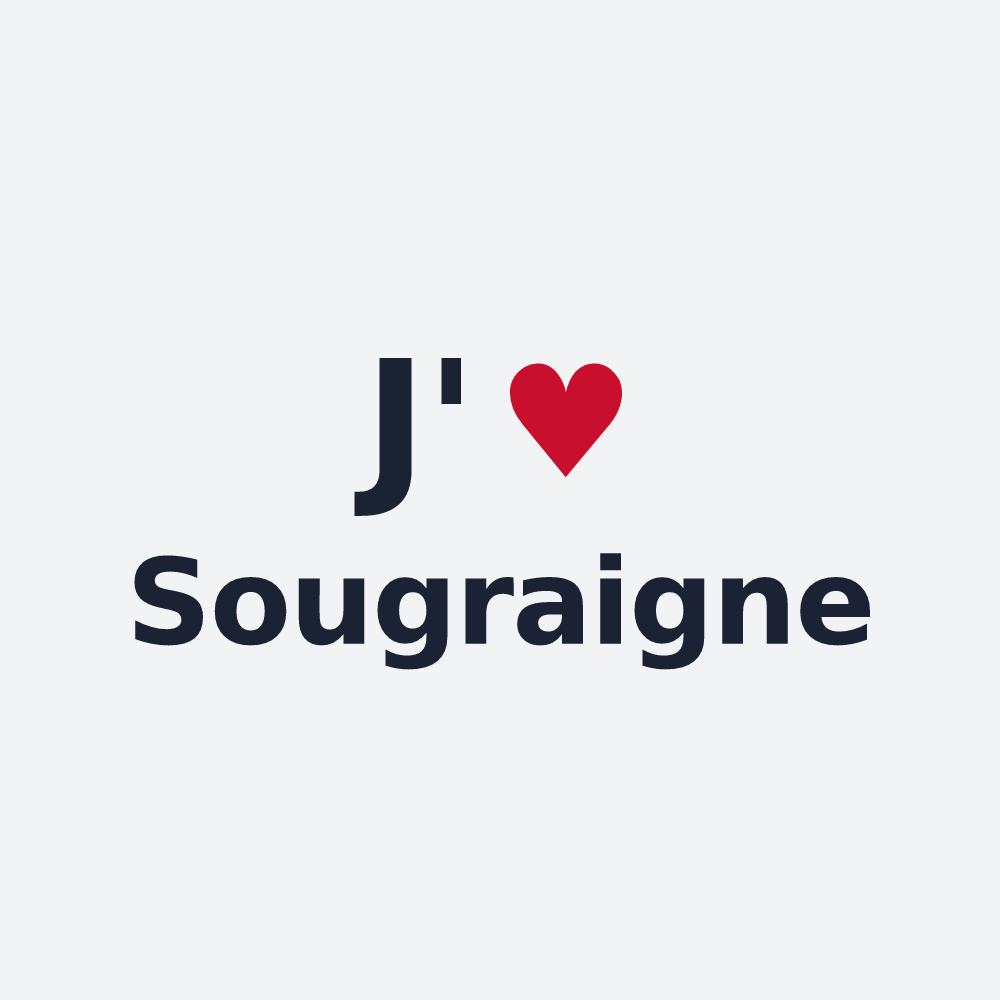 Poster personnalisé Sougraigne — design « J'aime Sougraigne » imprimé sur le poster