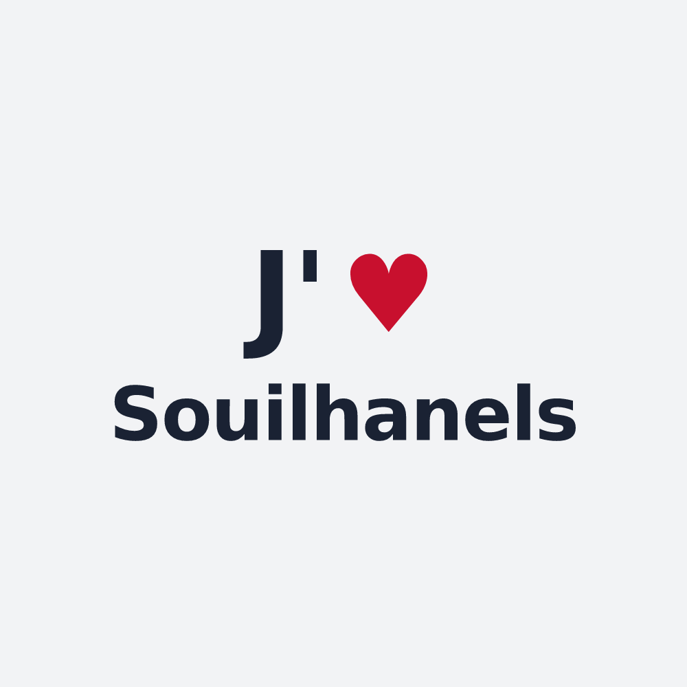 Poster personnalisé Souilhanels — design « J'aime Souilhanels » imprimé sur le poster