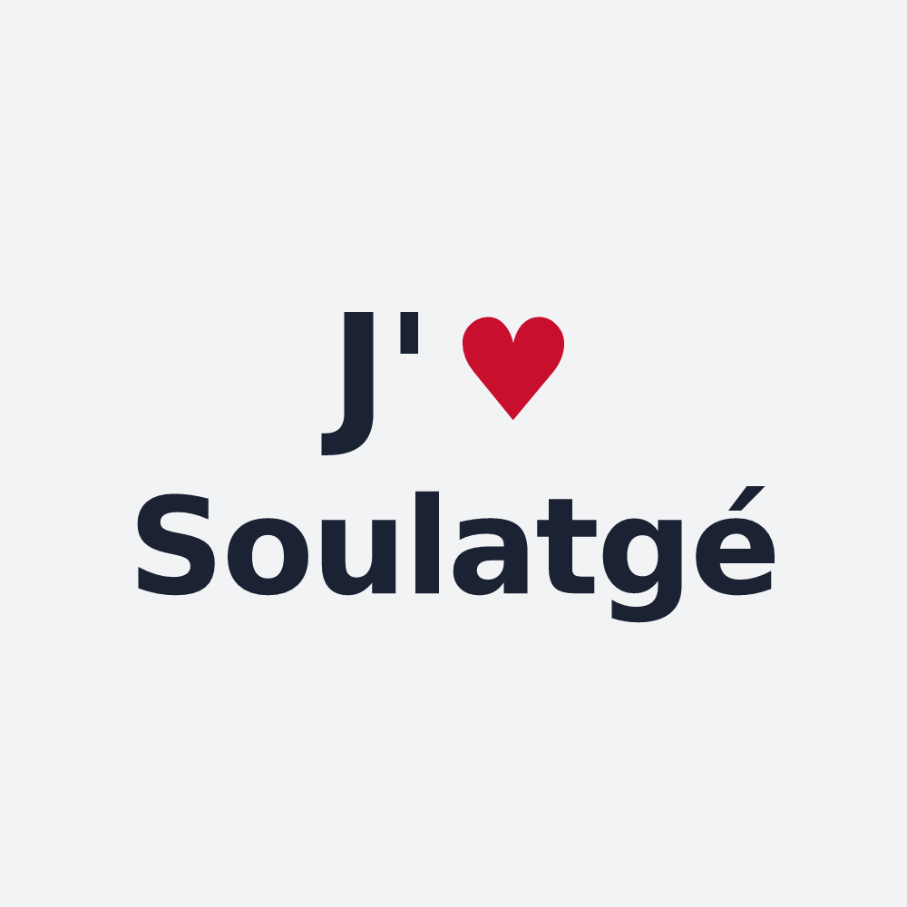 Poster personnalisé Soulatgé — design « J'aime Soulatgé » imprimé sur le poster