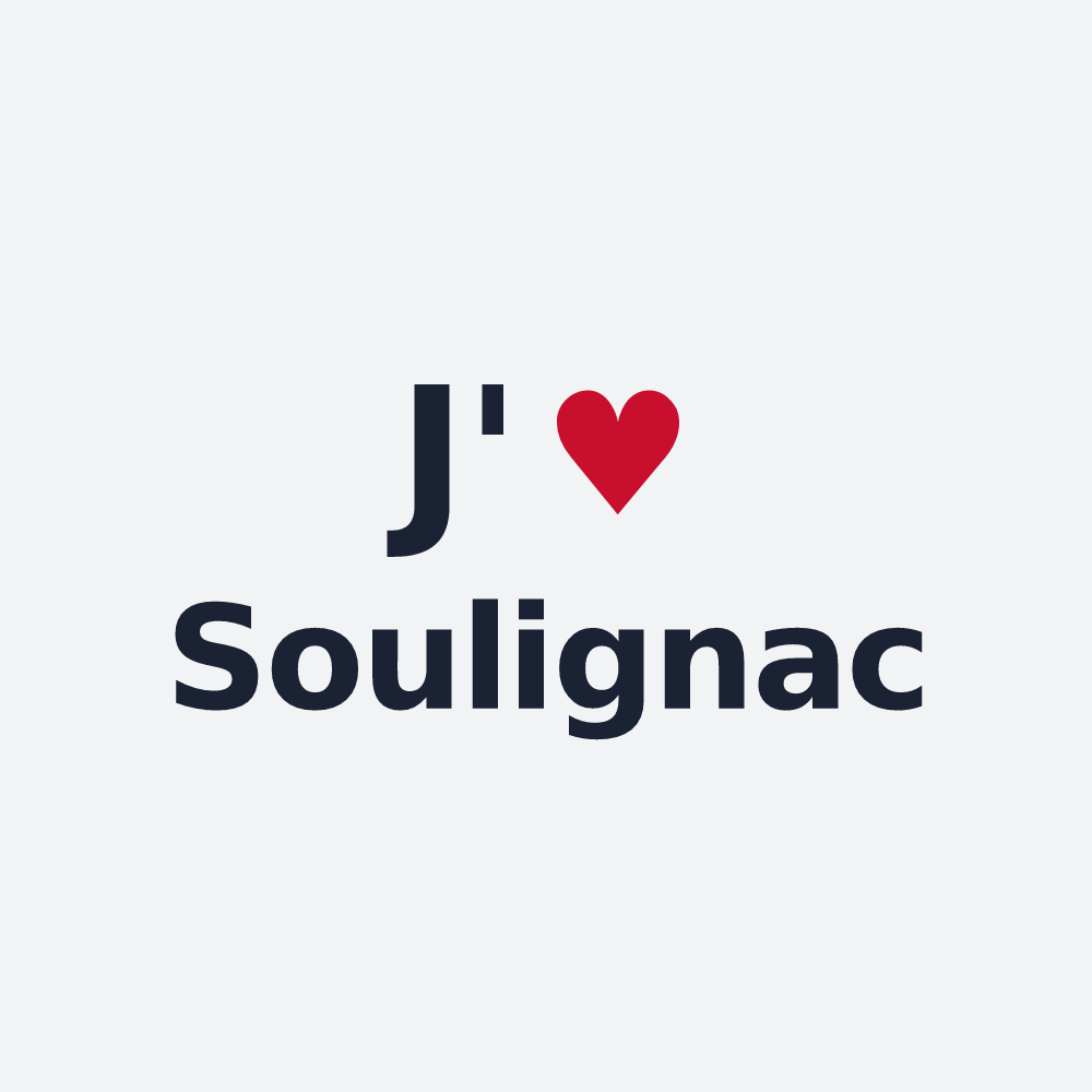 Poster personnalisé Soulignac — design « J'aime Soulignac » imprimé sur le poster