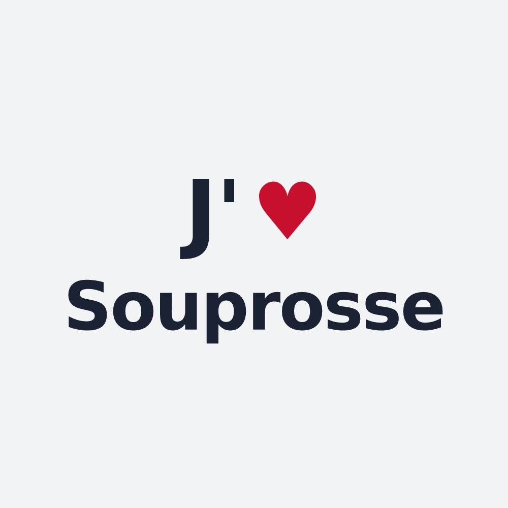 Poster personnalisé Souprosse — design J'aime Souprosse