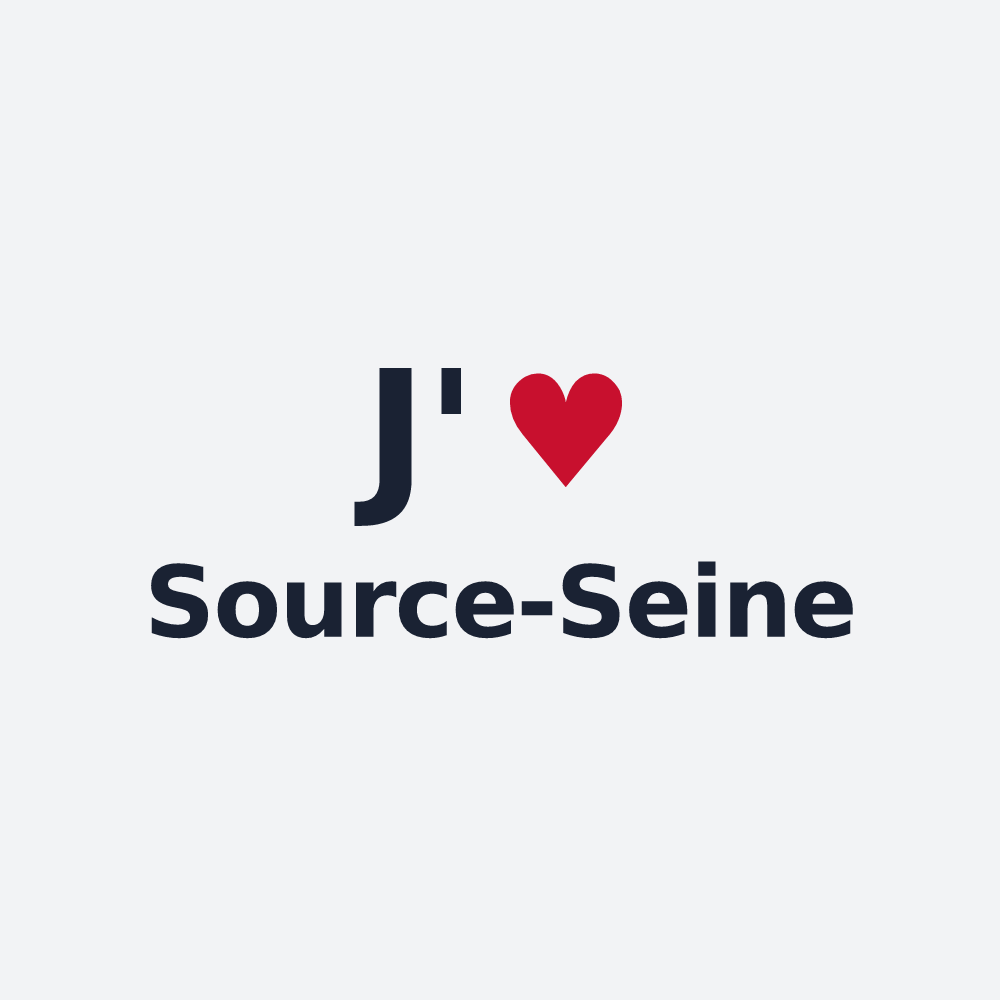 Poster personnalisé Source-Seine — design J'aime Source-Seine