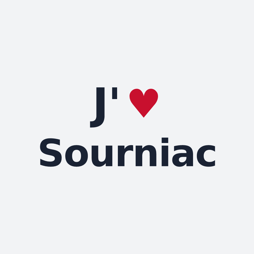 Poster personnalisé Sourniac — design « J'aime Sourniac » imprimé sur le poster