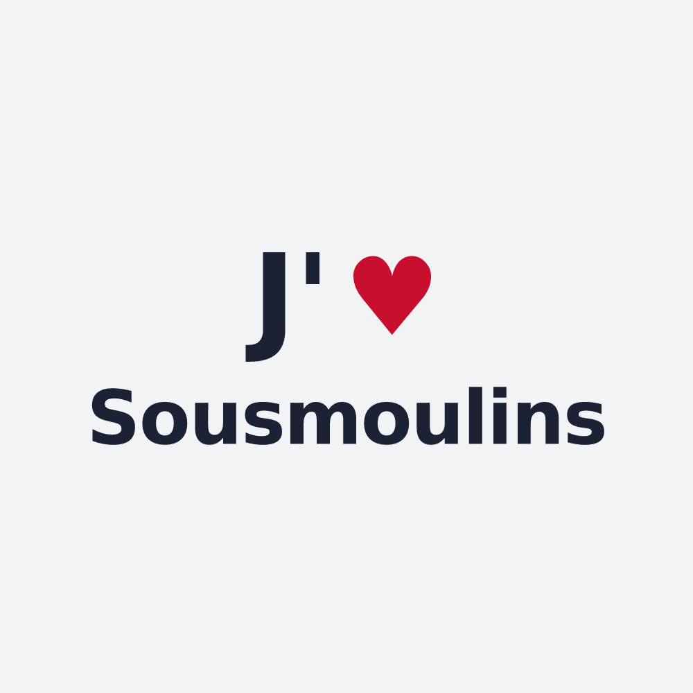Poster personnalisé Sousmoulins — design J'aime Sousmoulins