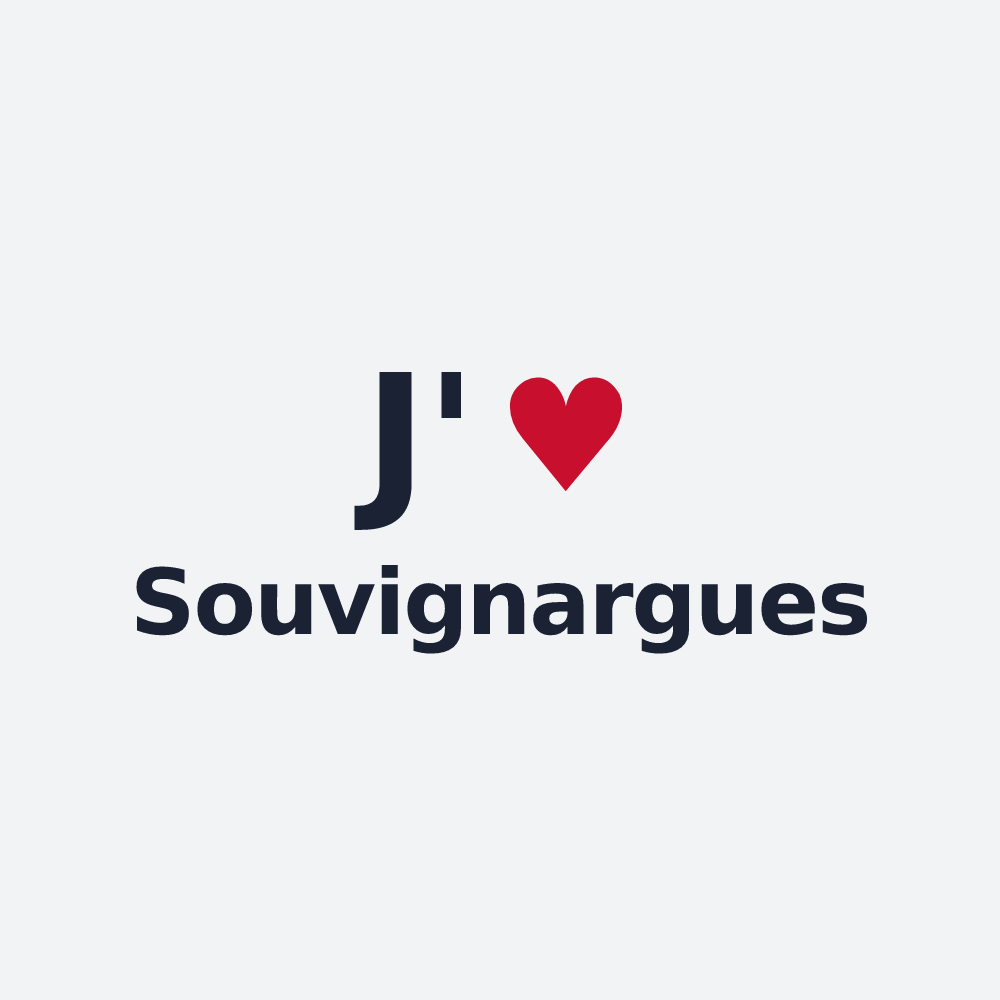 Poster personnalisé Souvignargues — design J'aime Souvignargues