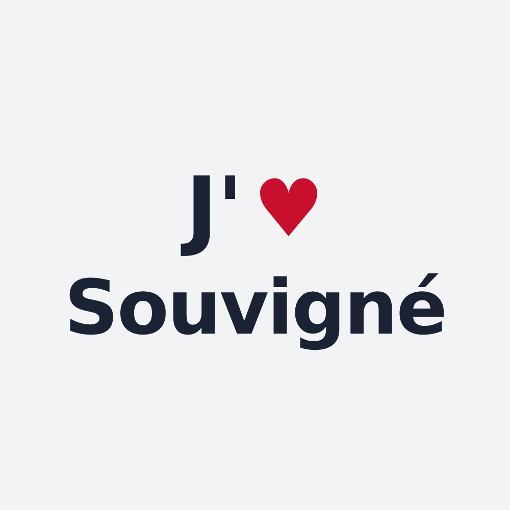 Poster personnalisé Souvigné — design J'aime Souvigné