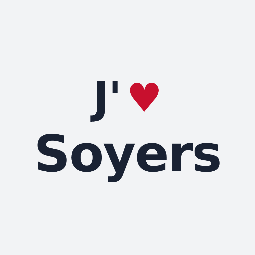 Poster personnalisé Soyers — design « J'aime Soyers » imprimé sur le poster