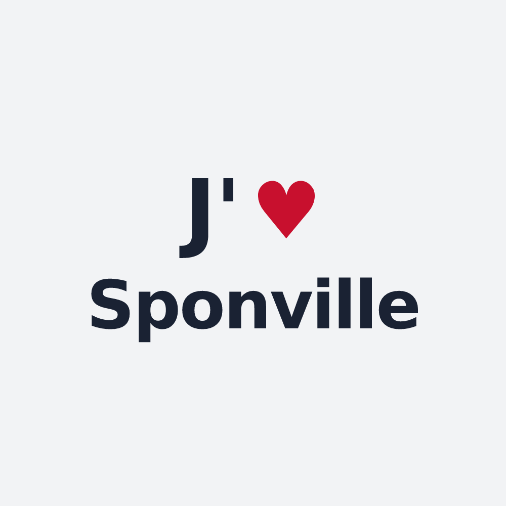 Poster personnalisé Sponville — design « J'aime Sponville » imprimé sur le poster