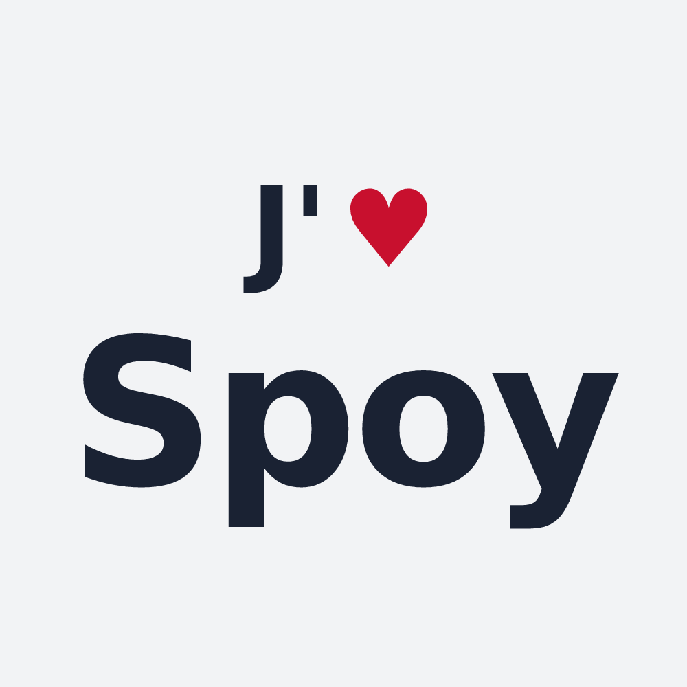 Poster personnalisé Spoy — design « J'aime Spoy » imprimé sur le poster