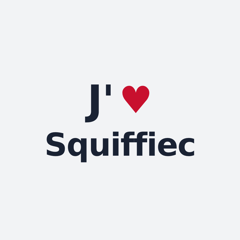 Poster personnalisé Squiffiec — design « J'aime Squiffiec » imprimé sur le poster