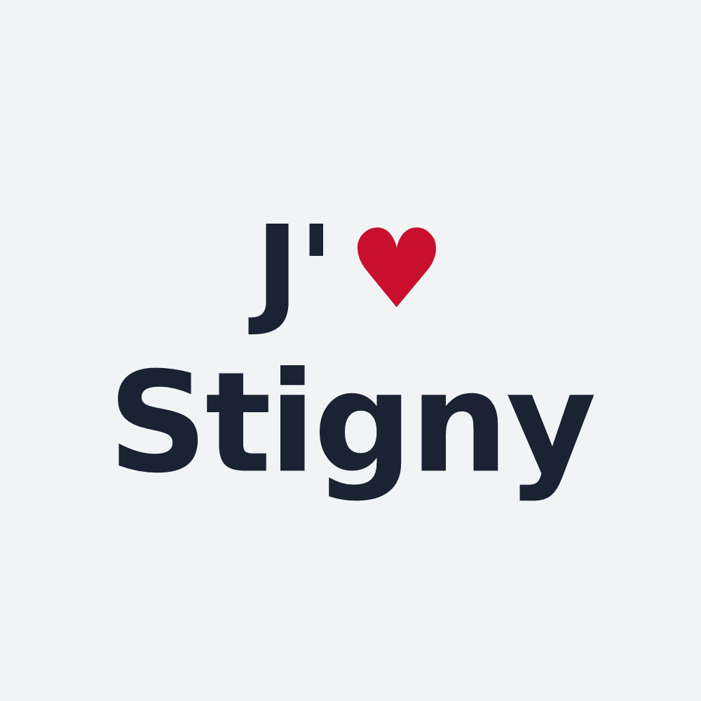 Poster personnalisé Stigny — design « J'aime Stigny » imprimé sur le poster