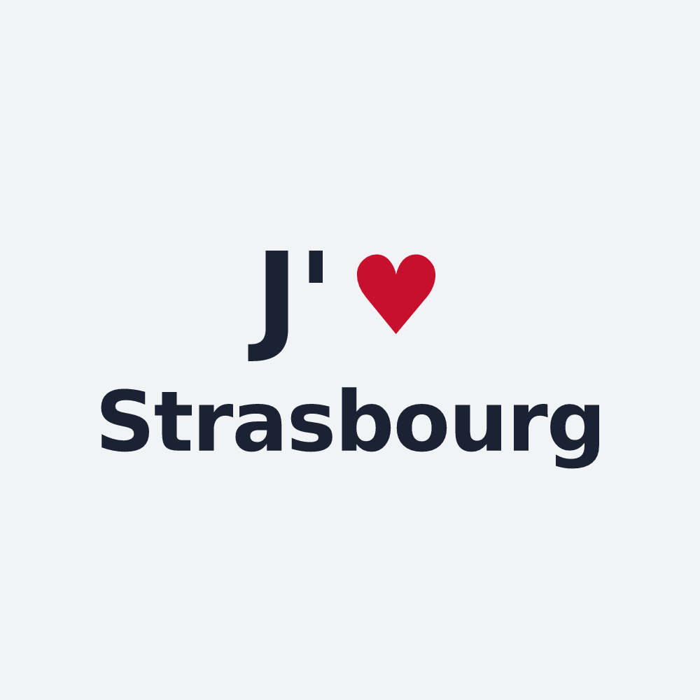 Poster personnalisé Strasbourg — design J'aime Strasbourg