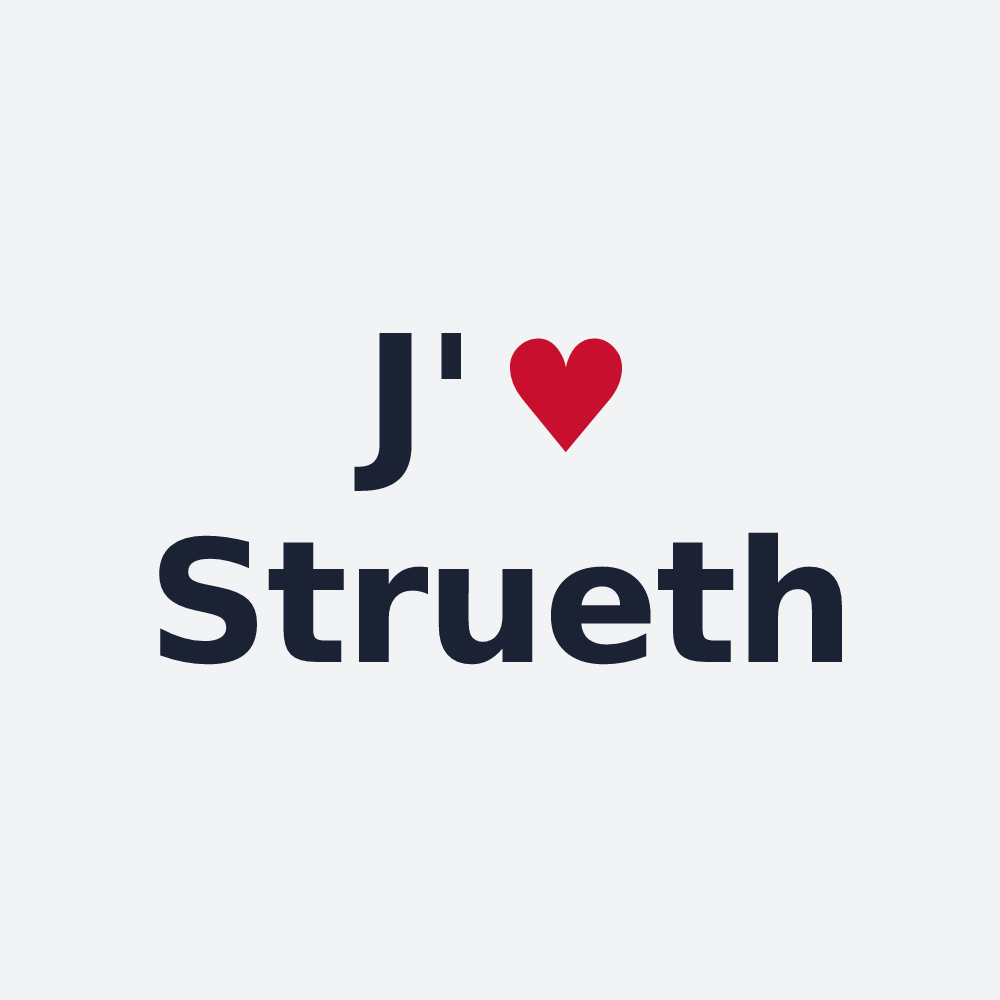 Poster personnalisé Strueth — design J'aime Strueth