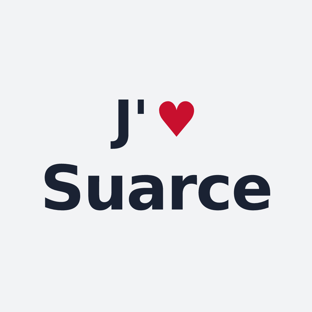 Poster personnalisé Suarce — design J'aime Suarce