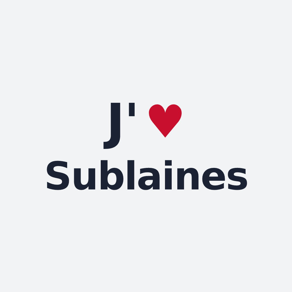Poster personnalisé Sublaines — design J'aime Sublaines
