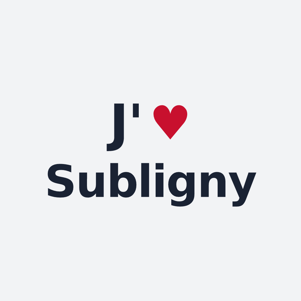Poster personnalisé Subligny — design J'aime Subligny