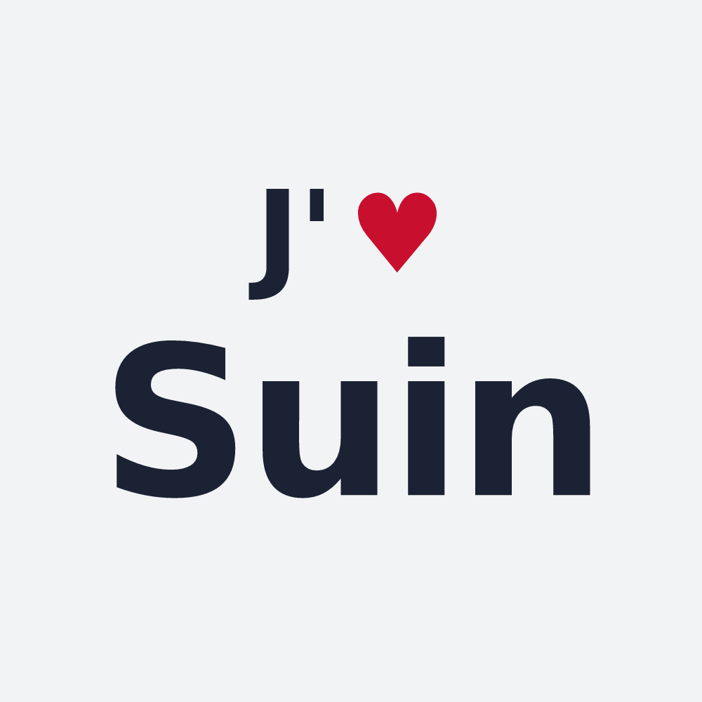 Poster personnalisé Suin — design « J'aime Suin » imprimé sur le poster