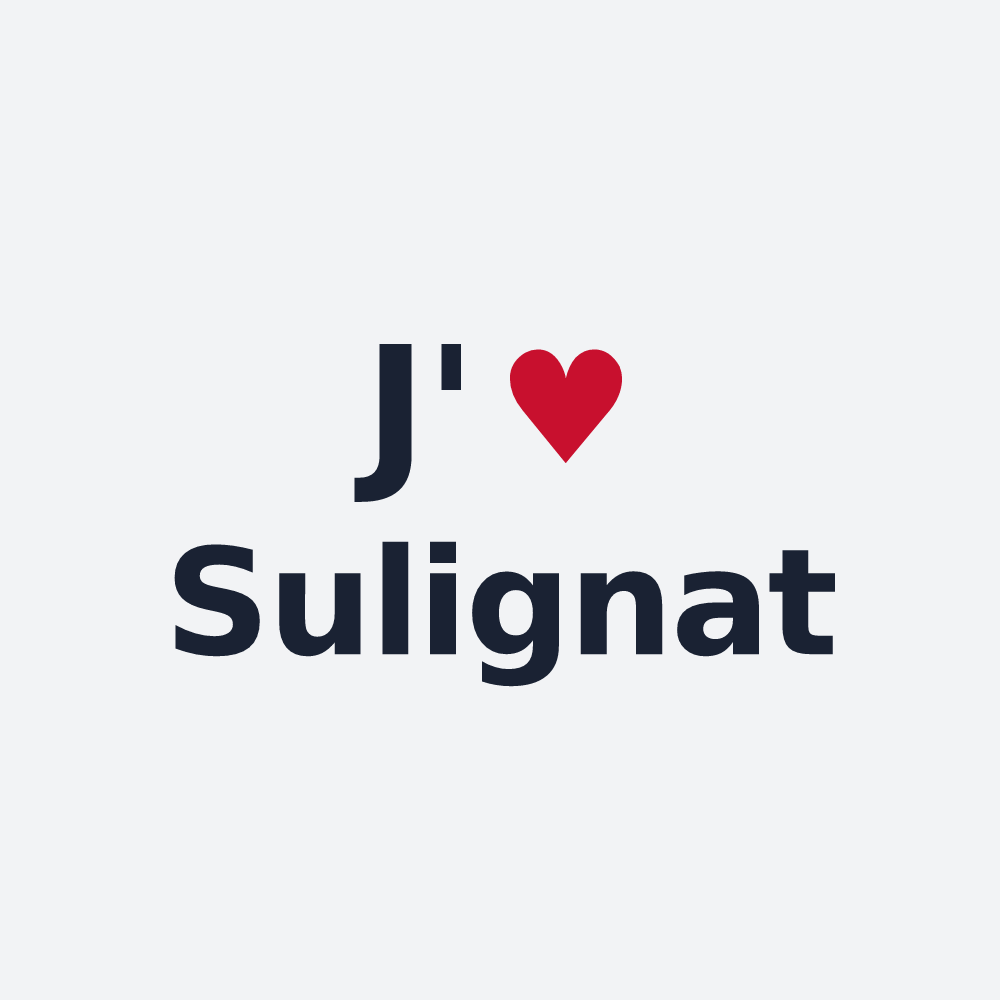 Poster personnalisé Sulignat — design J'aime Sulignat