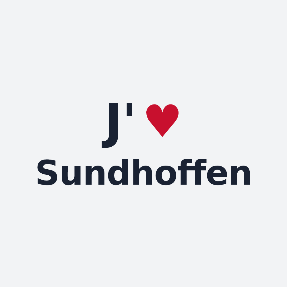 Poster personnalisé Sundhoffen — design « J'aime Sundhoffen » imprimé sur le poster