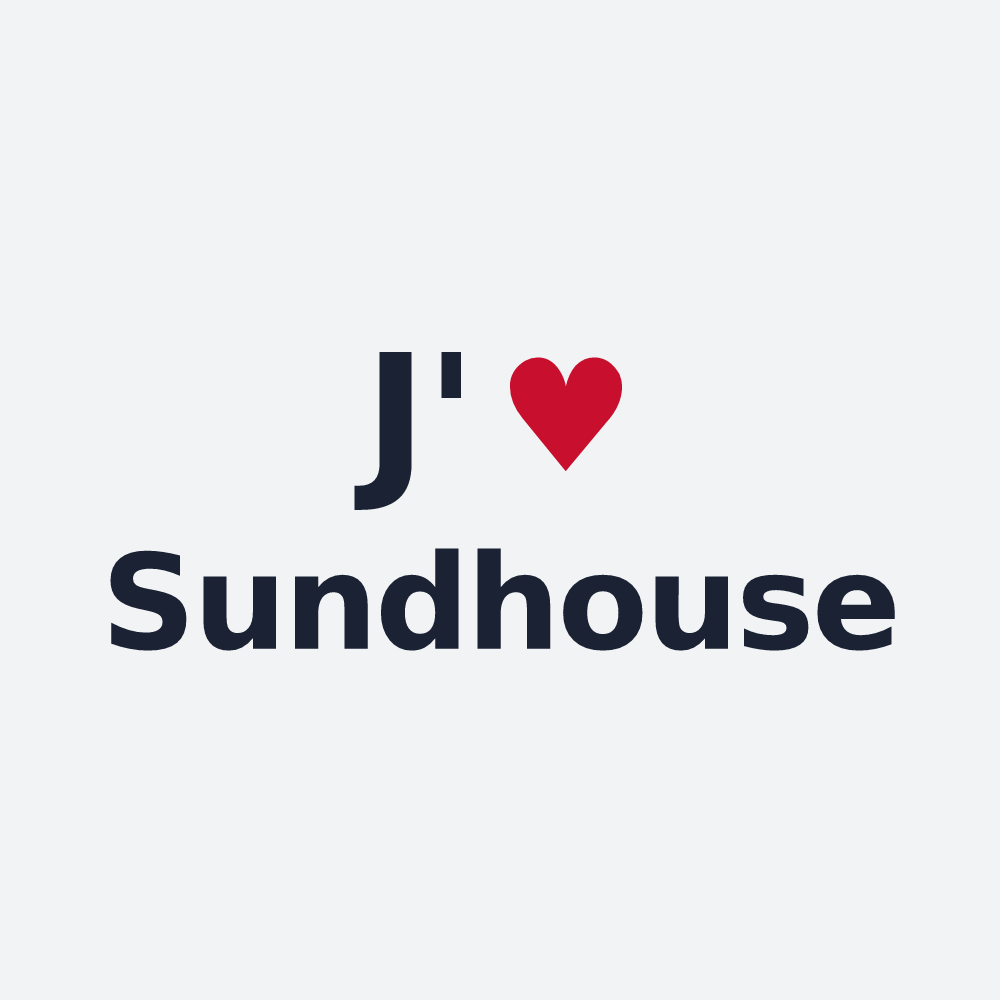 Poster personnalisé Sundhouse — design « J'aime Sundhouse » imprimé sur le poster